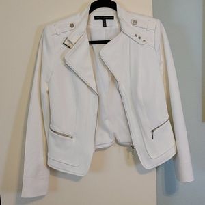 WHBM White Zippered Jacket